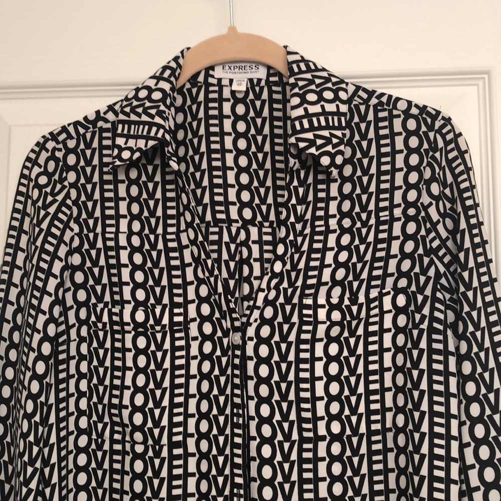 Black and white love Portofino button down shirt